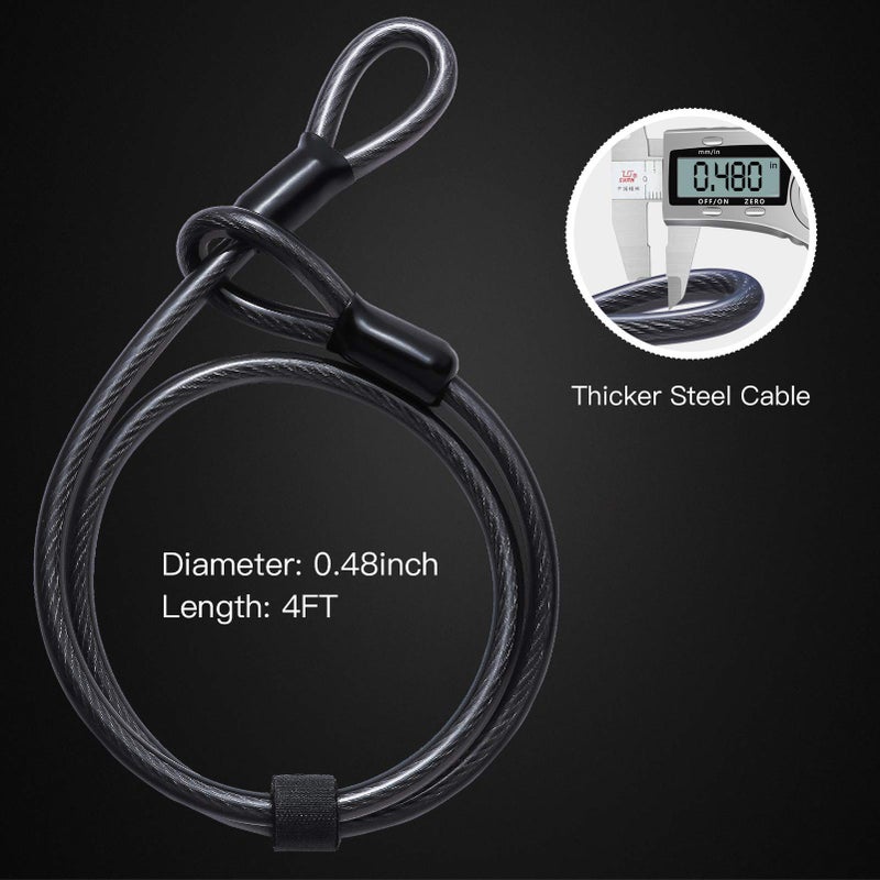 UBULLOX Bike U Lock Heavy Duty Bike Lock Bicycle U Lock, 16mm Shackle and 4ft/6ft Length Security Cable with Sturdy Mounting Bracket for Bicycle, Motorcycle and More - Image 4